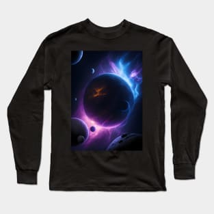 Planets Lights In Space Long Sleeve T-Shirt